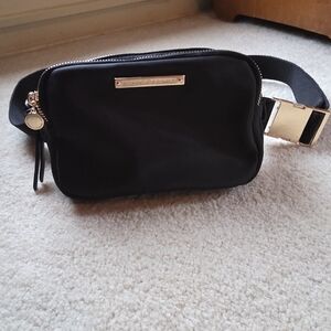 Poppy & Peonies Black Crossbody Bag